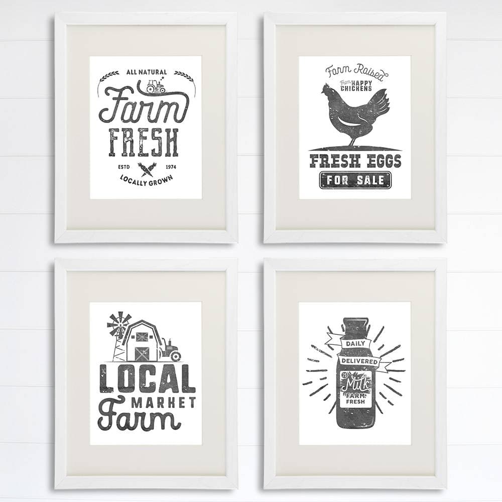 Farmhouse Decor - Kitchen Art Prints (Set of 4) - 8x10s - Dream Big Printables
