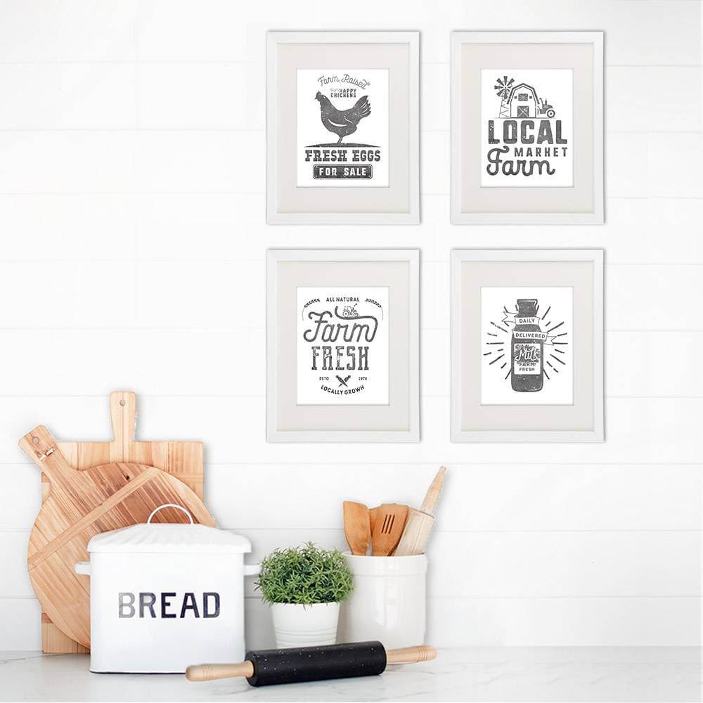 Farmhouse Decor - Kitchen Art Prints (Set of 4) - 8x10s - Dream Big Printables