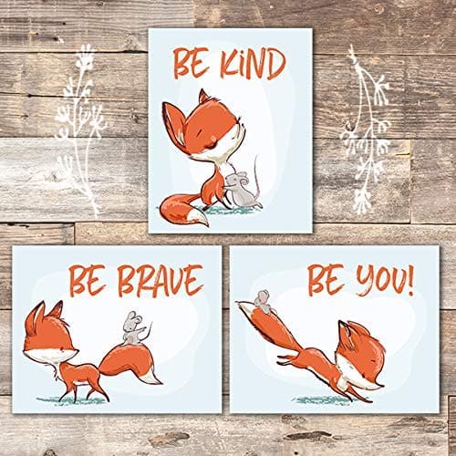 Fox Wall Art Prints (Set of 3) - Unframed - 8x10s | Woodland Nursery Decor - Dream Big Printables