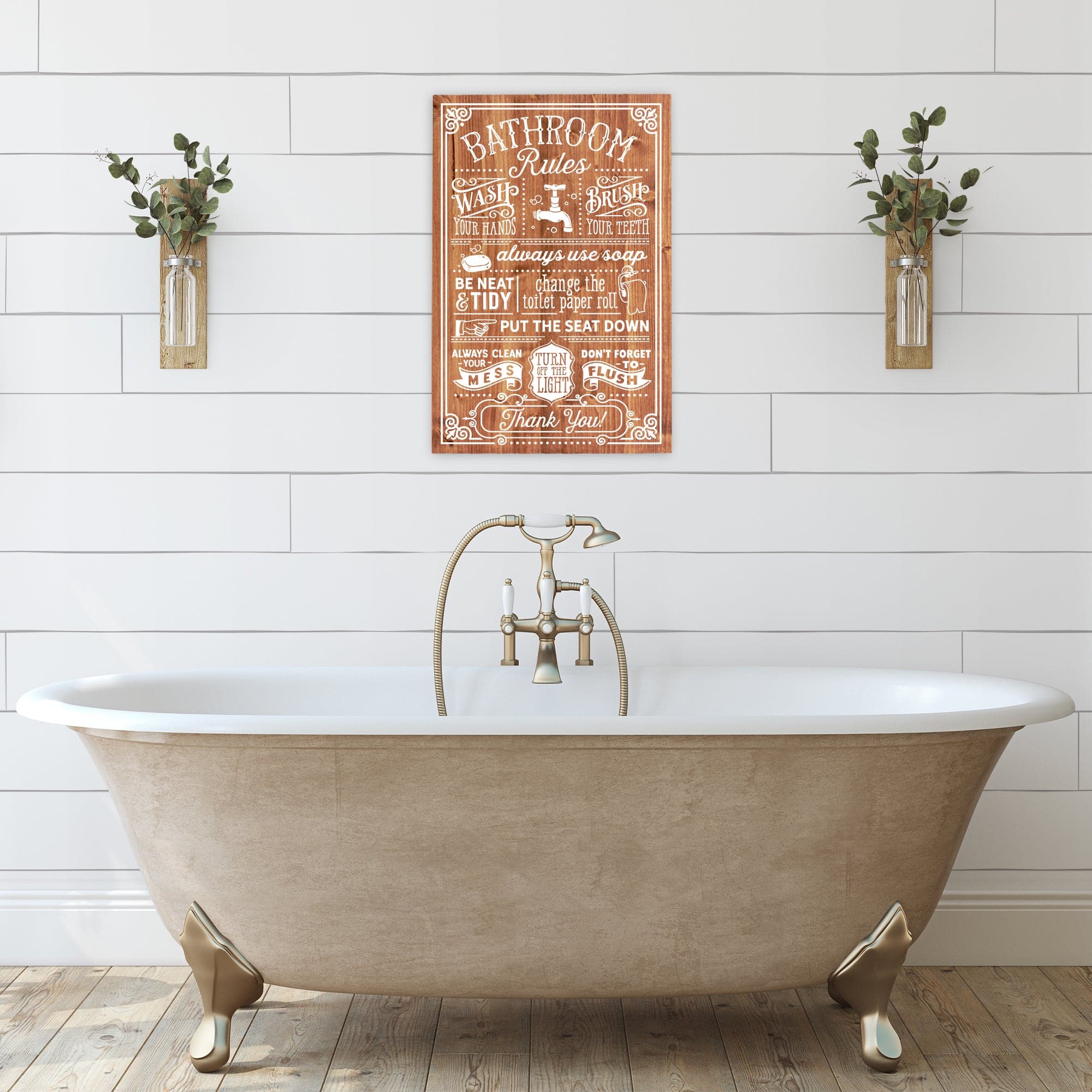 Funny Bathroom Rules Sign - 16x24" - Dream Big Printables