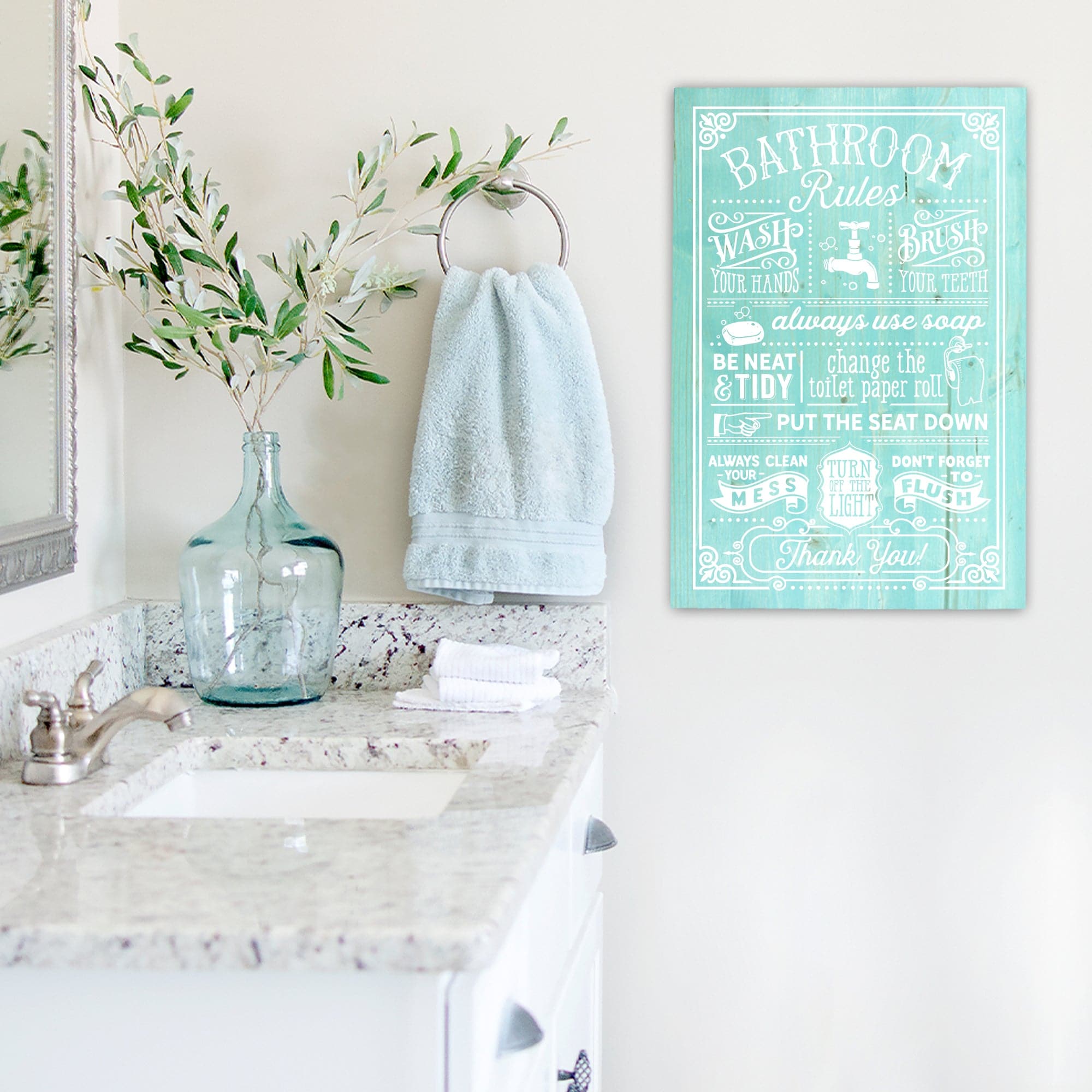 Funny Bathroom Rules Sign - 16x24" - Dream Big Printables