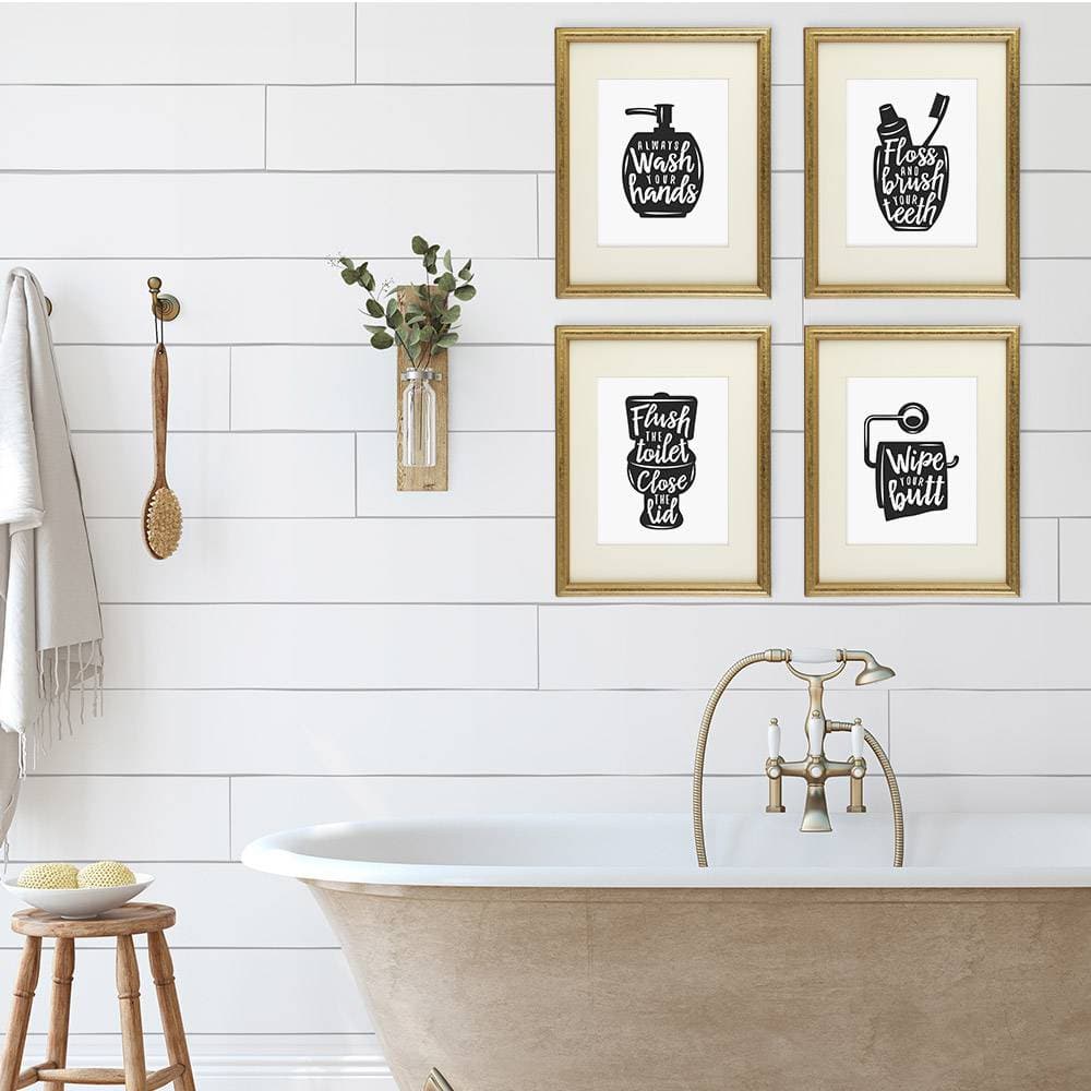 Funny Bathroom Signs (Set of 4) - 8x10s | Bathroom Decor Wall Art - Dream Big Printables