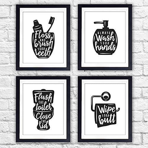 Funny Bathroom Signs (Set of 4) - 8x10s | Bathroom Decor Wall Art - Dream Big Printables