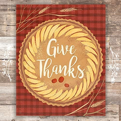 Give Thanks Art Print - Unframed - 8x10 | Autumn Decor - Dream Big Printables