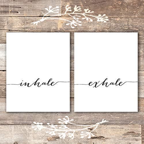 Inhale Exhale Wall Art Prints - (Set of 2) - 8x10 | Inspirational Wall Art - Dream Big Printables