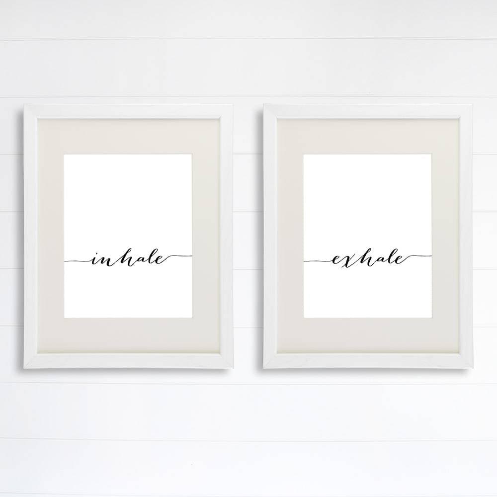Inhale Exhale Wall Art Prints - (Set of 2) - 8x10 | Inspirational Wall Art - Dream Big Printables