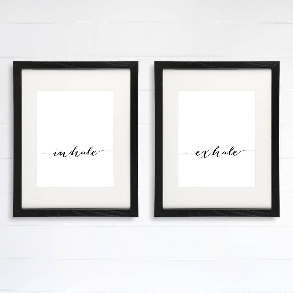Inhale Exhale Wall Art Prints - (Set of 2) - 8x10 | Inspirational Wall Art - Dream Big Printables