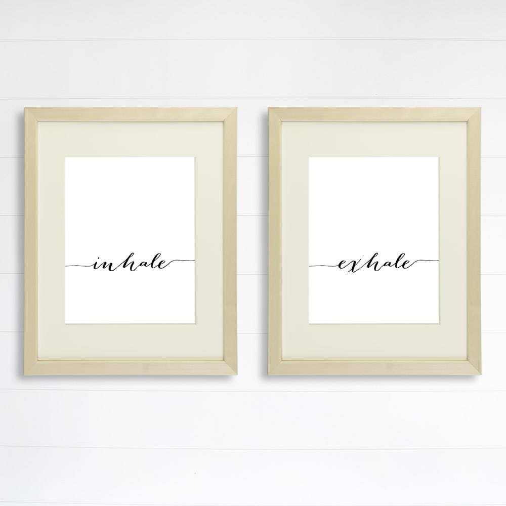 Inhale Exhale Wall Art Prints - (Set of 2) - 8x10 | Inspirational Wall Art - Dream Big Printables