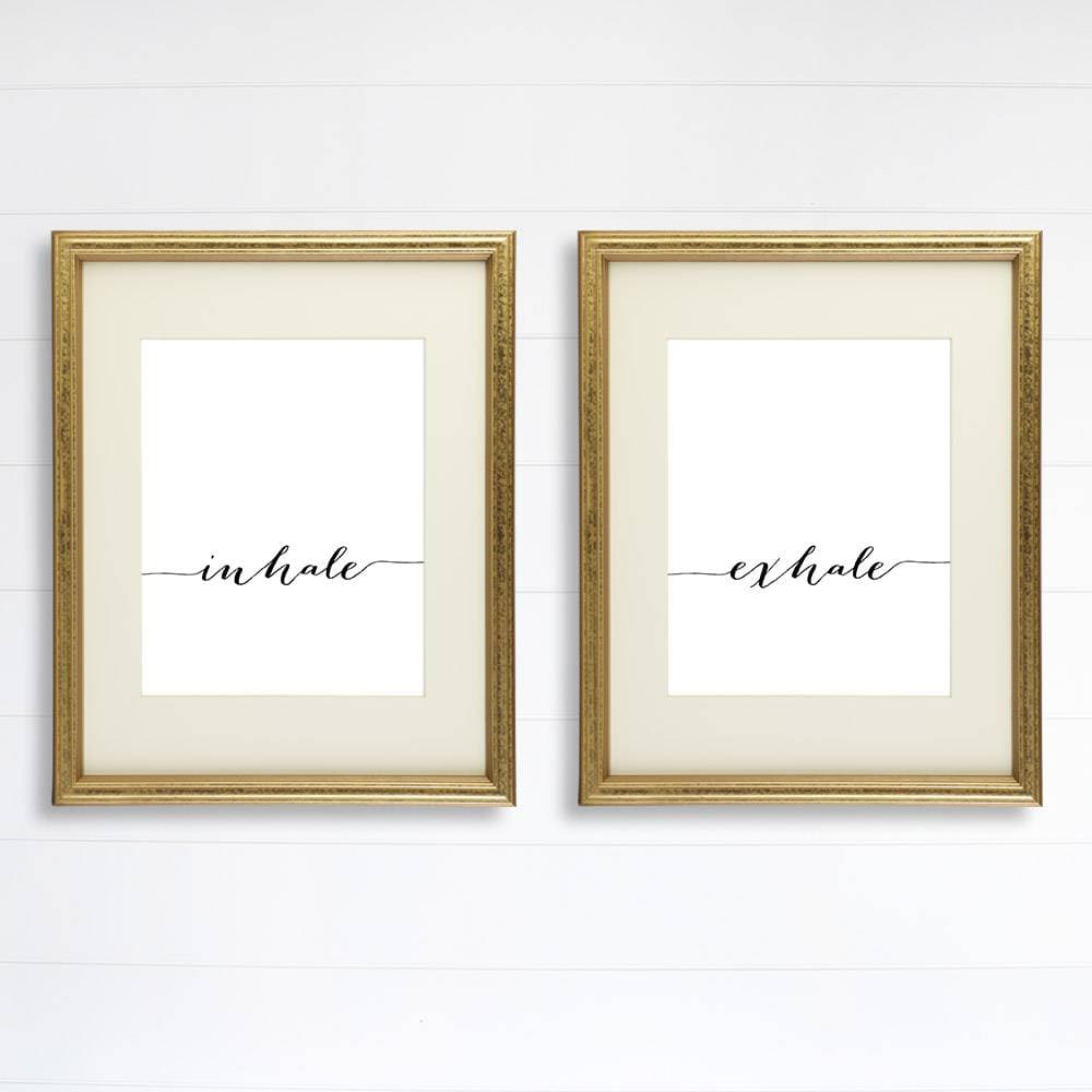 Inhale Exhale Wall Art Prints - (Set of 2) - 8x10 | Inspirational Wall Art - Dream Big Printables