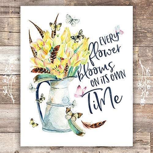Inspirational Floral Wall Decor - Botanical Prints - Unframed - 8x10s - Dream Big Printables