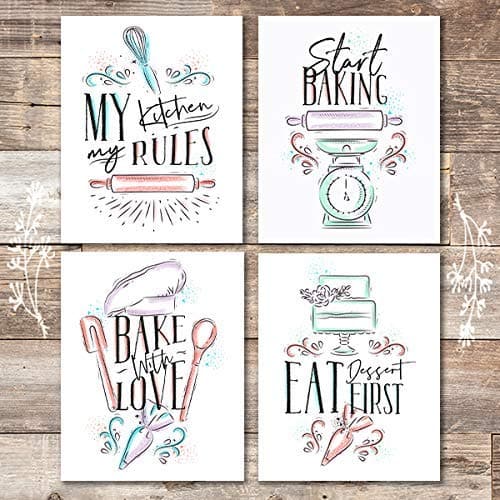 Kitchen Quotes Baking Wall Print (Set of 4) - 8x10s - Dream Big Printables