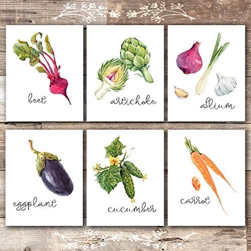 Kitchen Wall Decor Art Prints - Botanical Prints - (Set of 6) - Unframed - 8x10s - Dream Big Printables