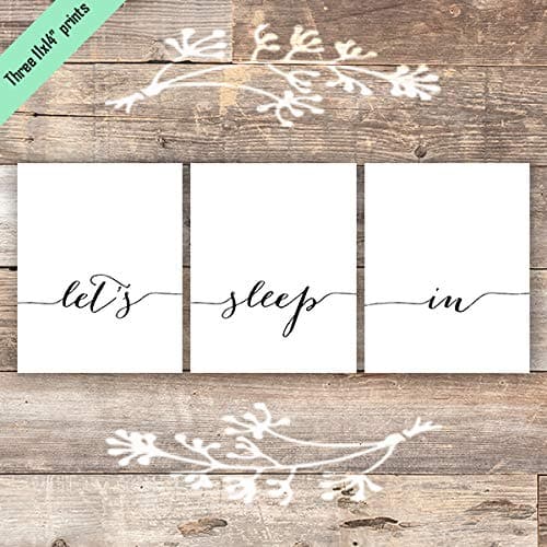 Let's Sleep In Art Prints (Set of 3) - Unframed -11x14 - Dream Big Printables