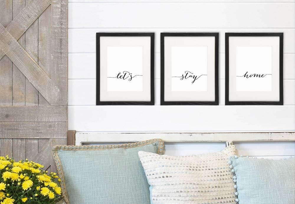 Let's Stay Home - Wall Decor Art Prints (Set of 3) - 8x10s - Dream Big Printables
