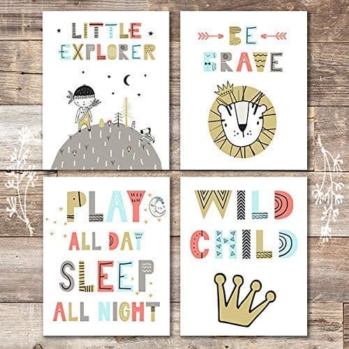Little Explorer Decor Art Prints (Set of 4) - Unframed - 8x10s - Dream Big Printables