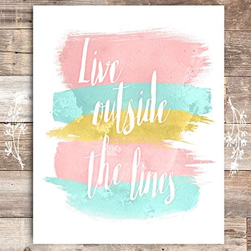Live Outside the Lines Art Print - Unframed - 8x10 - Dream Big Printables