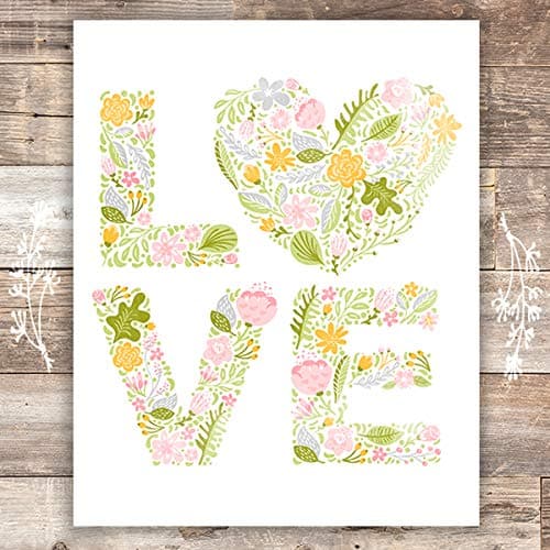 Love Floral Wall Art - Unframed - 8x10 | Inspirational Decor - Dream Big Printables