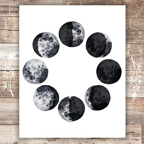Moon Phases Wall Art Print - 8x10 - Dream Big Printables