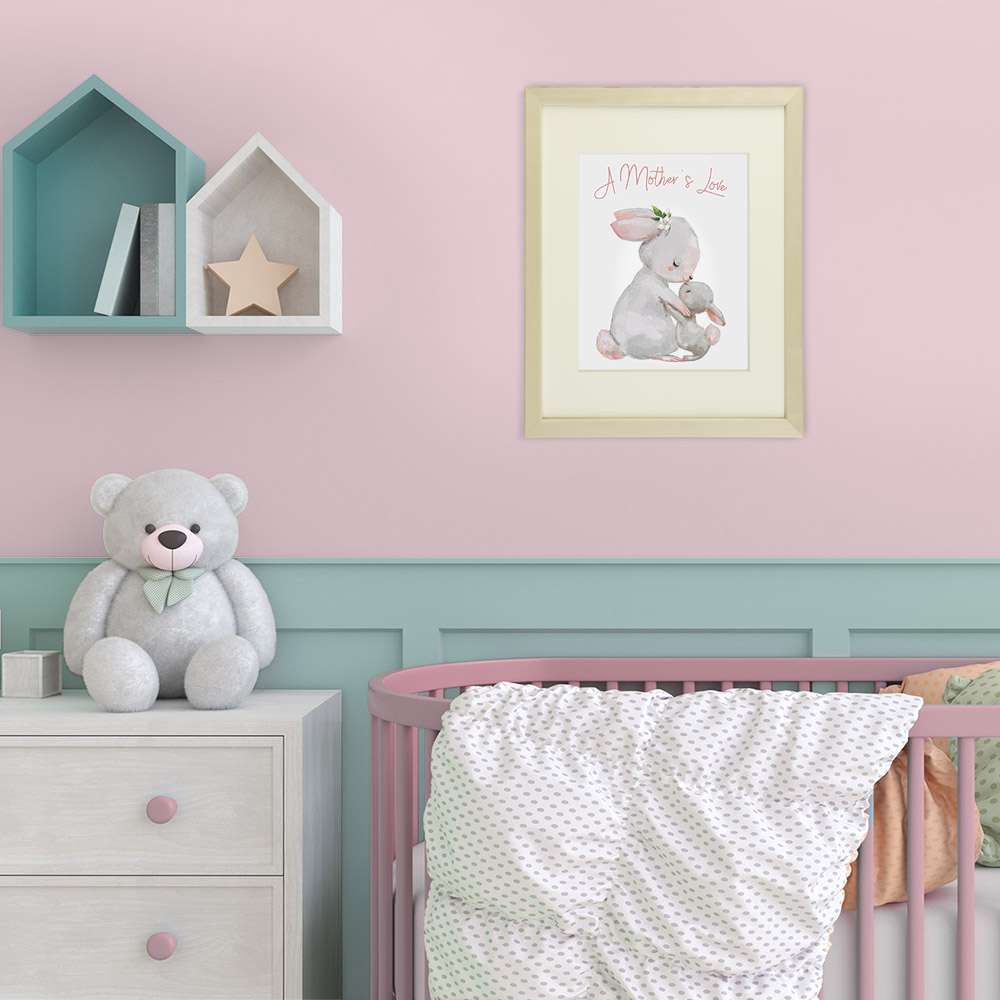 Mother and Child Bunny Wall Art Print - 8x10 | Nursery Decor - Dream Big Printables