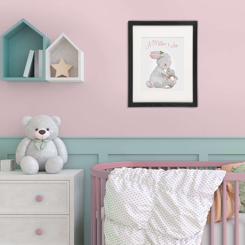 Mother and Child Bunny Wall Art Print - 8x10 | Nursery Decor - Dream Big Printables