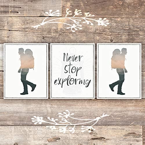 Never Stop Exploring Art Prints (Set of 3) - Unframed - 8x10s - Dream Big Printables