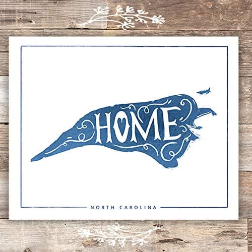 North Carolina Wall Art Print - Unframed - 8x10 - Dream Big Printables