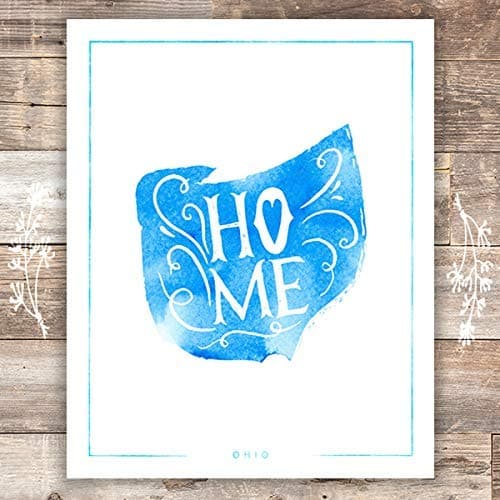 Ohio Home Art Print - Unframed - 8x10 | Wall Decor - Dream Big Printables