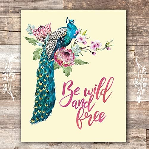 Peacock Wall Art Print - Unframed - 8x10 | Peacock Wall Decor - Dream Big Printables