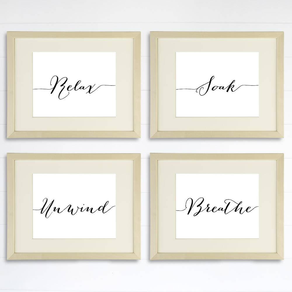 Relax Soak Unwind Breathe Wall Art - Dream Big Printables