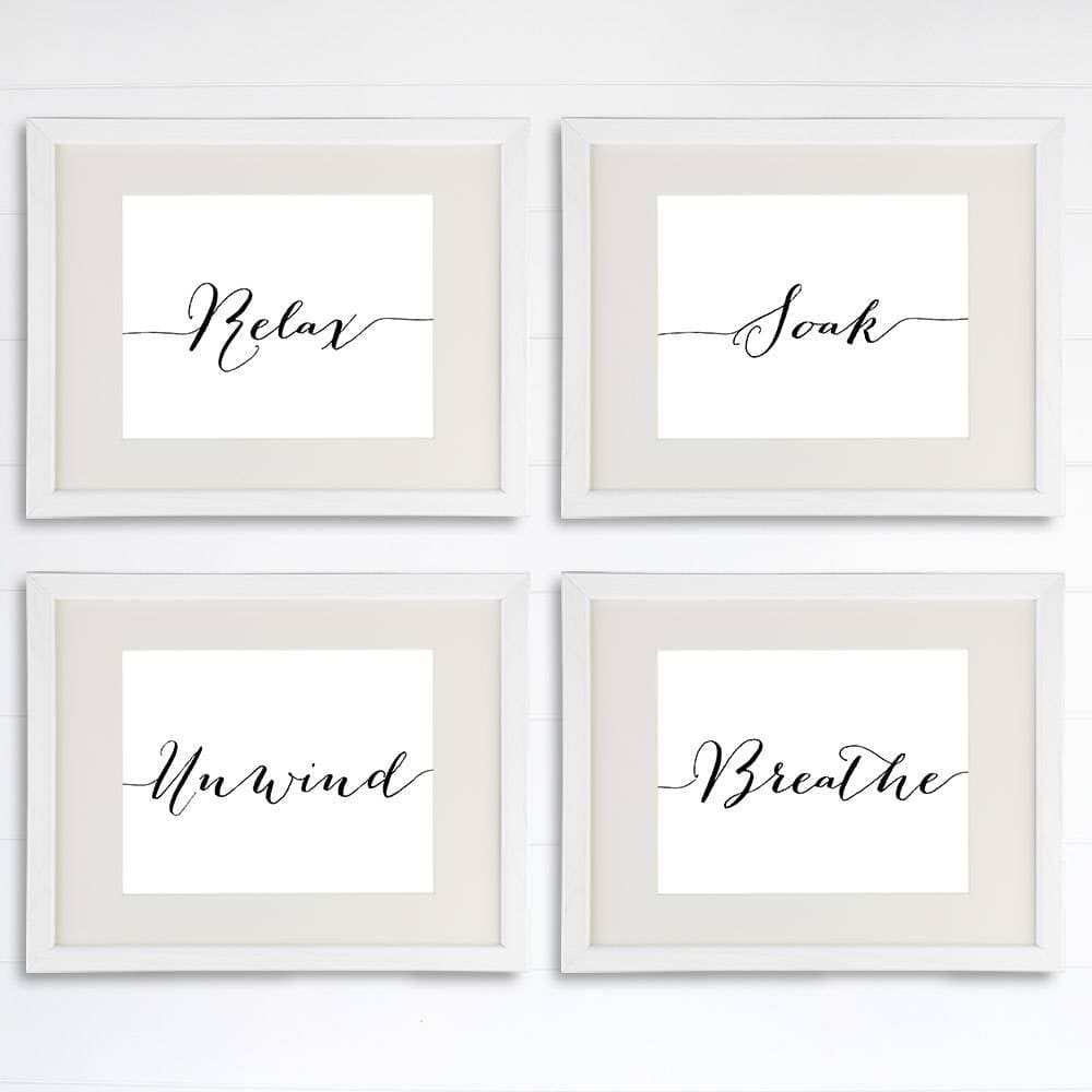 Relax Soak Unwind Breathe Wall Art - Dream Big Printables