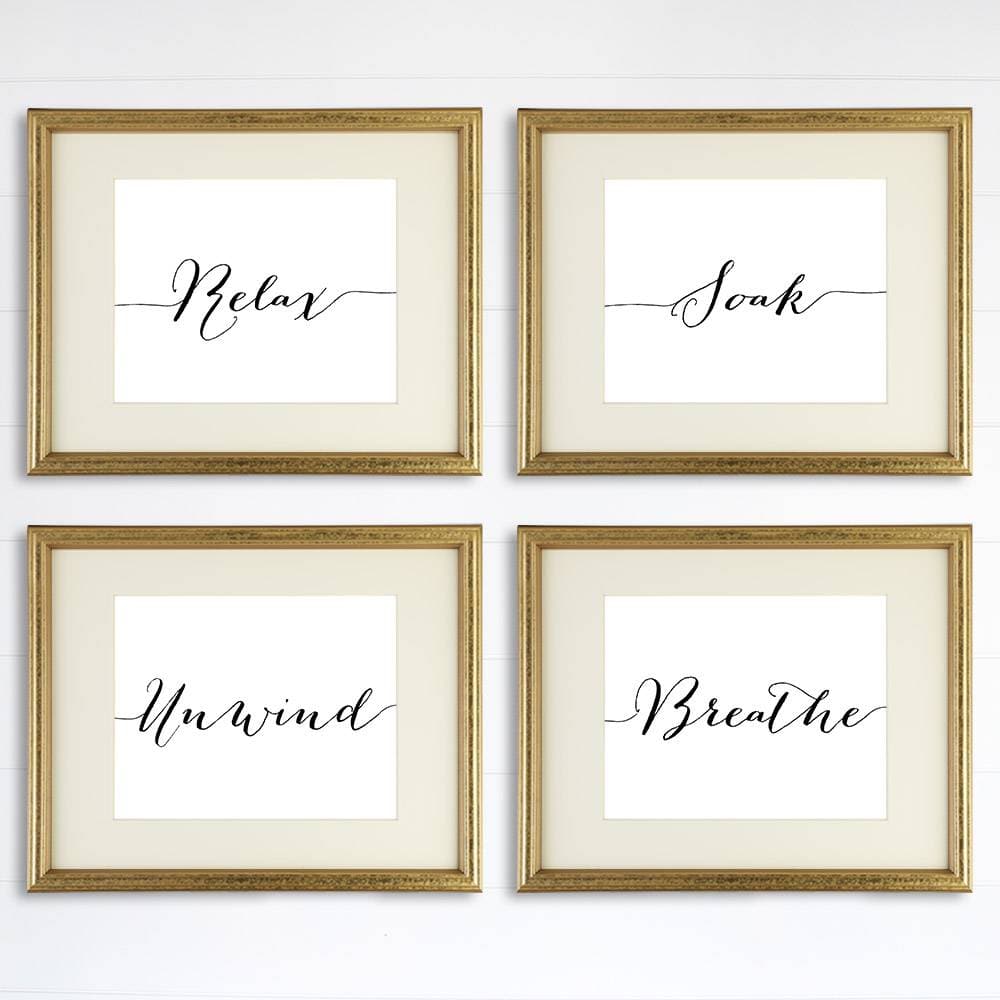 Relax Soak Unwind Breathe Wall Art - Dream Big Printables