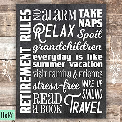 Retirement Rules - Art Print - Unframed - 11x14 - Dream Big Printables