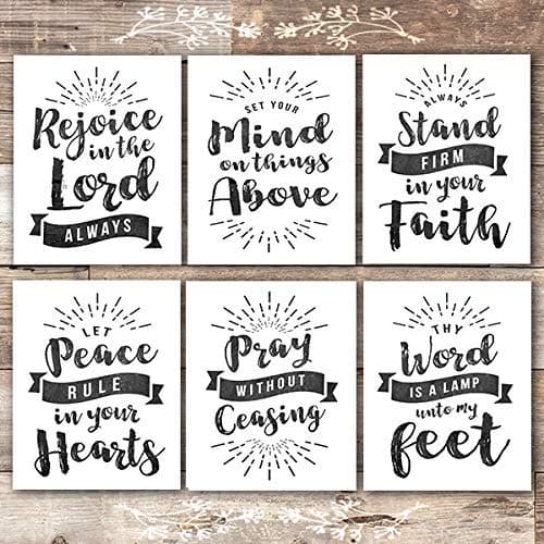 Scripture Wall Art Christian Prints (Set of 6) - 8x10s | Chalkboard Bible Verses - Dream Big Printables