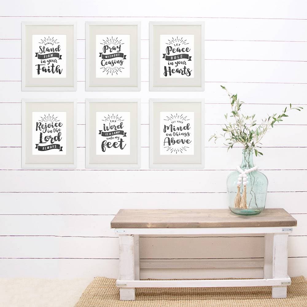 Scripture Wall Art Christian Prints (Set of 6) - 8x10s | Chalkboard Bible Verses - Dream Big Printables