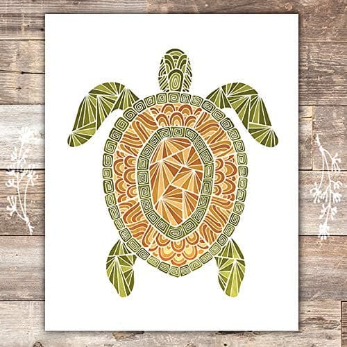 Sea Turtle Art Print - Unframed - 8x10 | Beach Wall Art - Dream Big Printables
