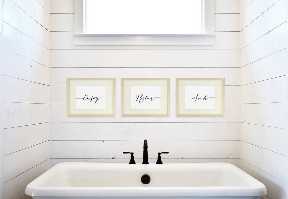 Soak Relax Enjoy Art Print (Set of 3) - 8x10s | Bathroom Wall Art - Dream Big Printables