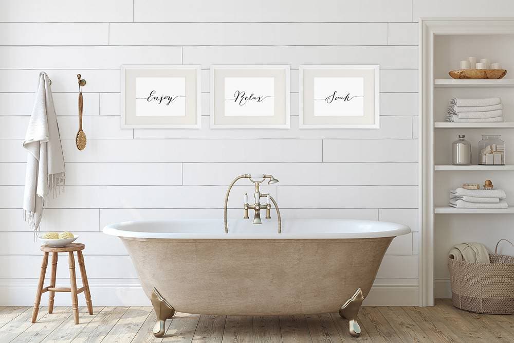 Soak Relax Enjoy Art Print (Set of 3) - 8x10s | Bathroom Wall Art - Dream Big Printables