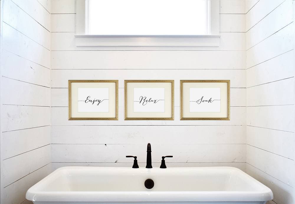 Soak Relax Enjoy Art Print (Set of 3) - 8x10s | Bathroom Wall Art - Dream Big Printables