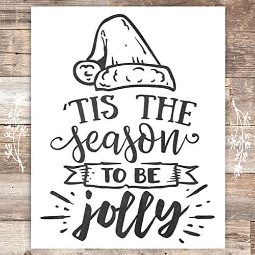 Tis The Season To Be Jolly Christmas Art Print - Unframed - 8x10 - Dream Big Printables