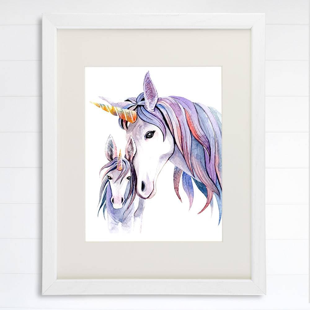 Unicorn Mother and Daughter Wall Decor For Girls Room - Art Print - 8x10 - Dream Big Printables