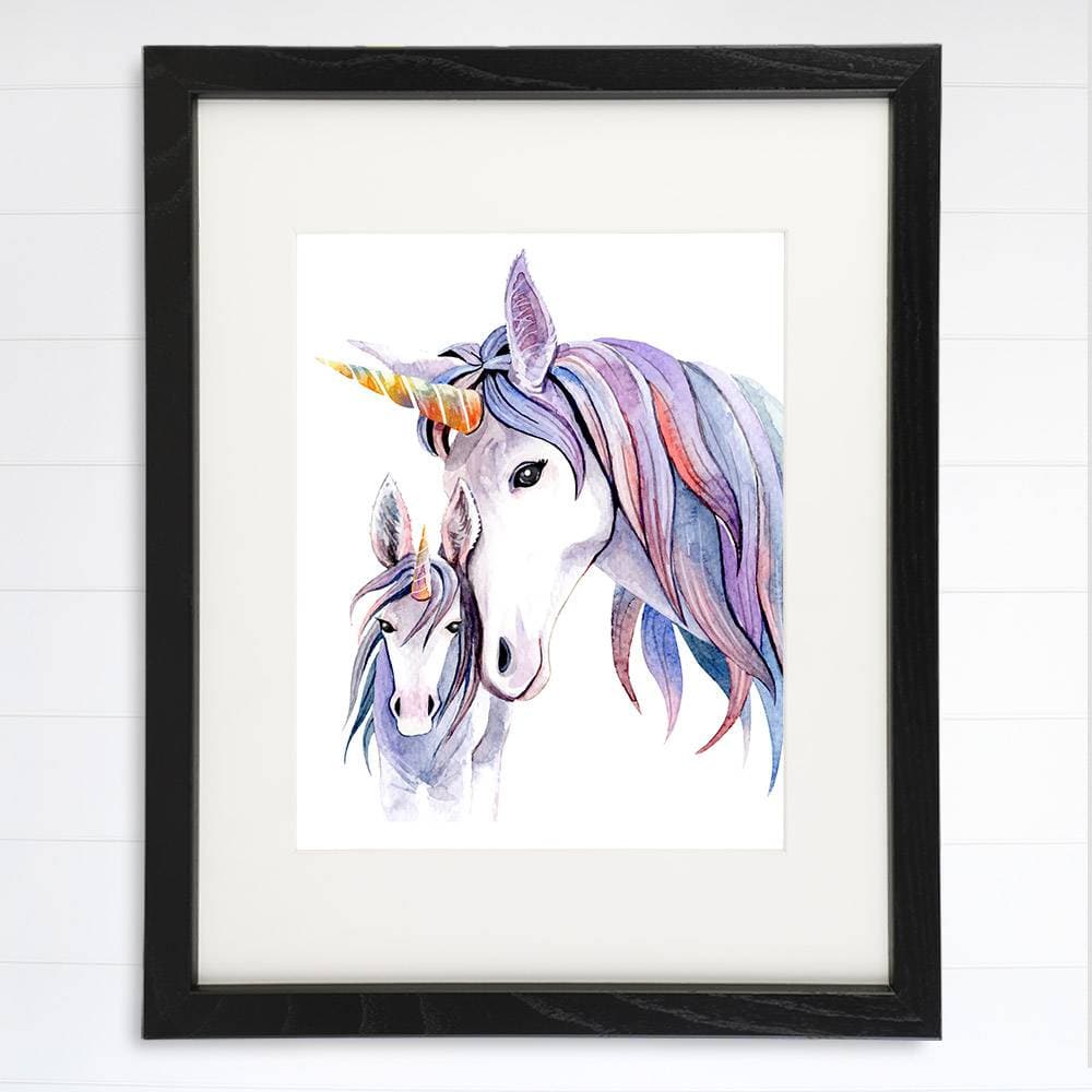 Unicorn Mother and Daughter Wall Decor For Girls Room - Art Print - 8x10 - Dream Big Printables
