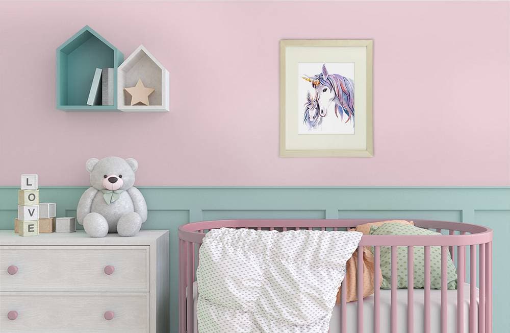 Unicorn Mother and Daughter Wall Decor For Girls Room - Art Print - 8x10 - Dream Big Printables