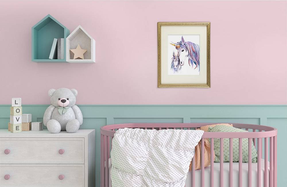 Unicorn Mother and Daughter Wall Decor For Girls Room - Art Print - 8x10 - Dream Big Printables