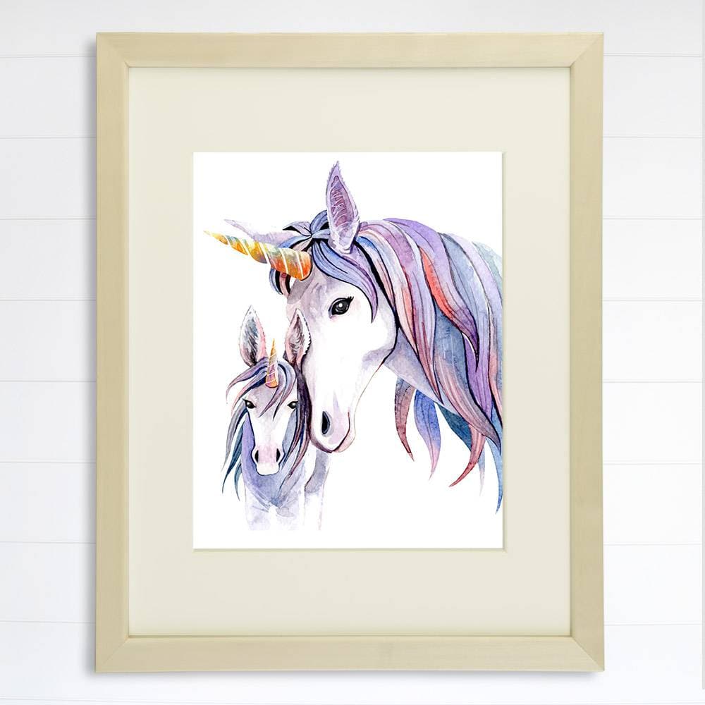 Unicorn Mother and Daughter Wall Decor For Girls Room - Art Print - 8x10 - Dream Big Printables
