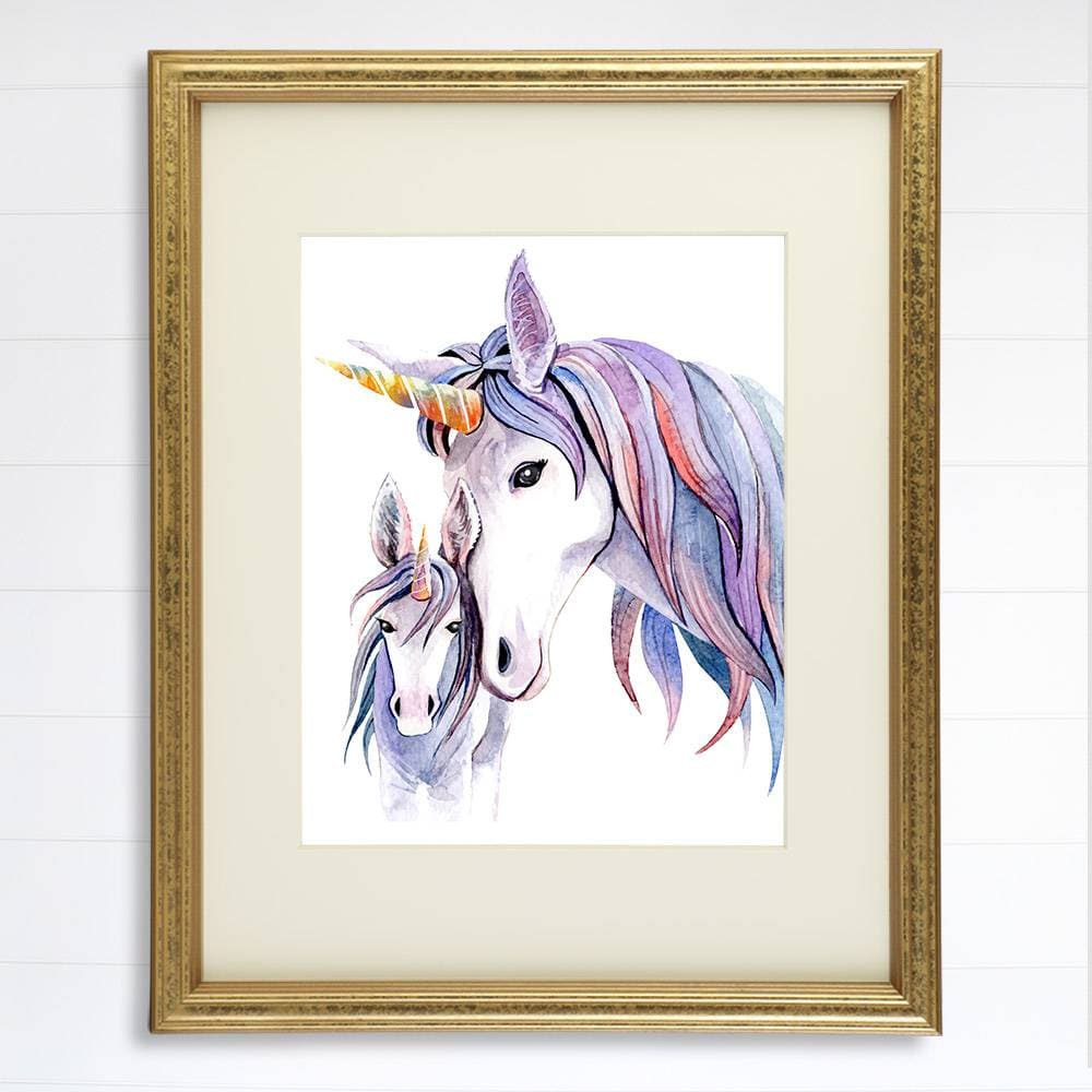Unicorn Mother and Daughter Wall Decor For Girls Room - Art Print - 8x10 - Dream Big Printables