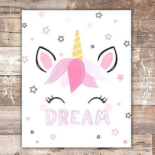 Unicorn Wall Decor Art Print - Unframed - 8x10 - Dream Big Printables