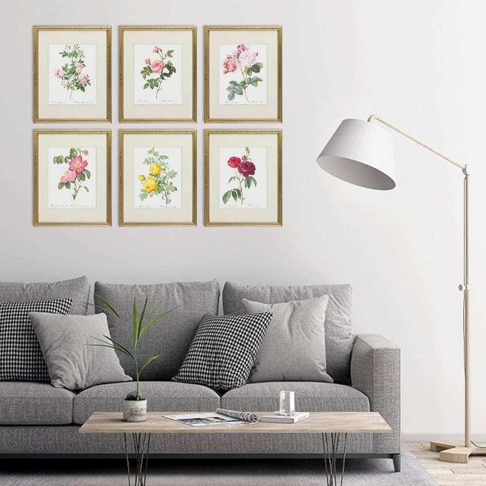Vintage Flowers Wall Art Prints (Set of 6) - 8x10s | Roses - Dream Big Printables