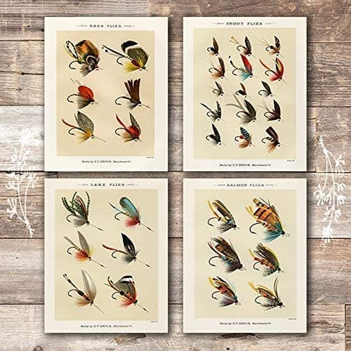 Vintage Fly Fishing Art Prints (Set of 4) - 8x10 - Dream Big Printables