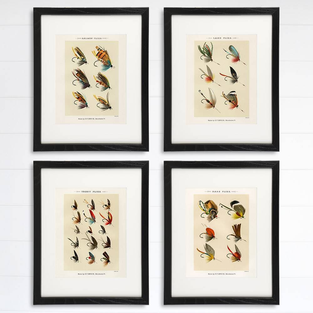 Vintage Fly Fishing Art Prints (Set of 4) - 8x10 - Dream Big Printables