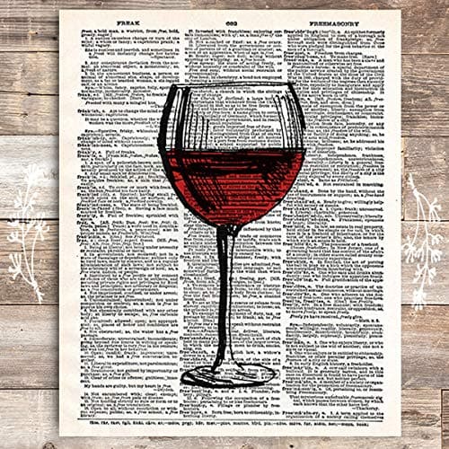 Vintage Wine Glass Art Print - Unframed - 8x10 - Dream Big Printables